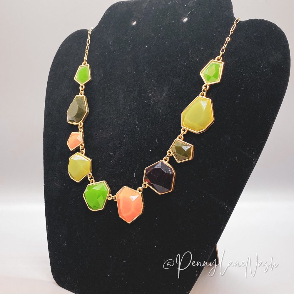 Vintage Multicolor Geometric Necklace - Picture 2 of 3